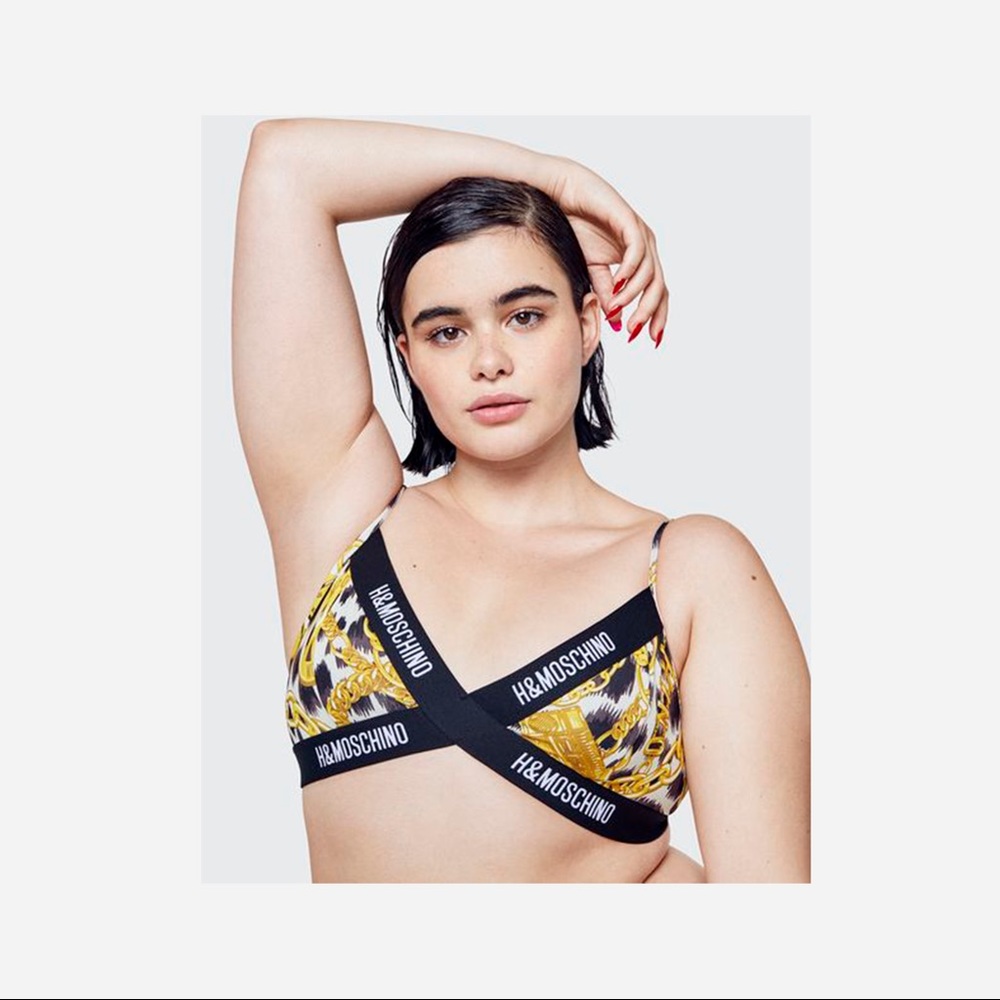 H&M x Moschino Chain & Leopard Print Bralette. S/M